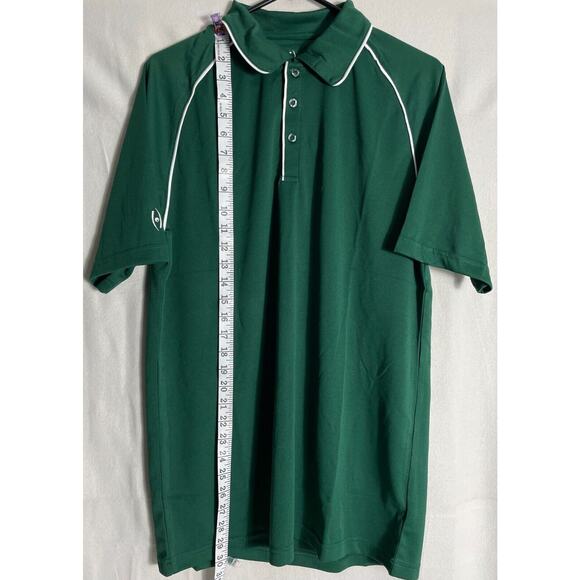 NEW Harrow Exult Polo Shirt Mens Sz M Forest Green Moisture Wicking Sport Tech - Picture 3 of 13